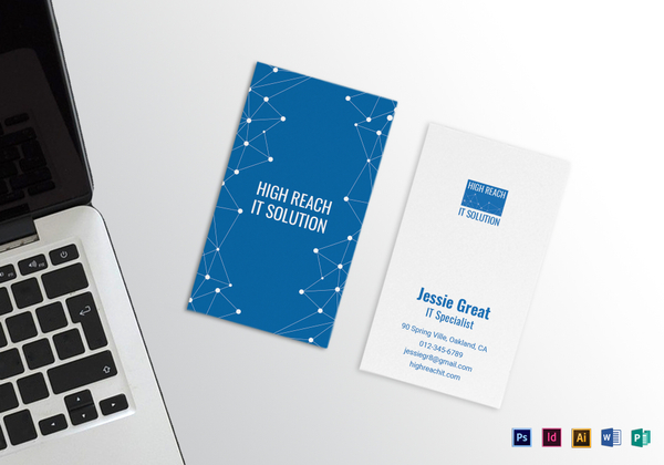 Information Technology Business Card Design Template In Psd Word Publisher Illustrator Indesign 9266