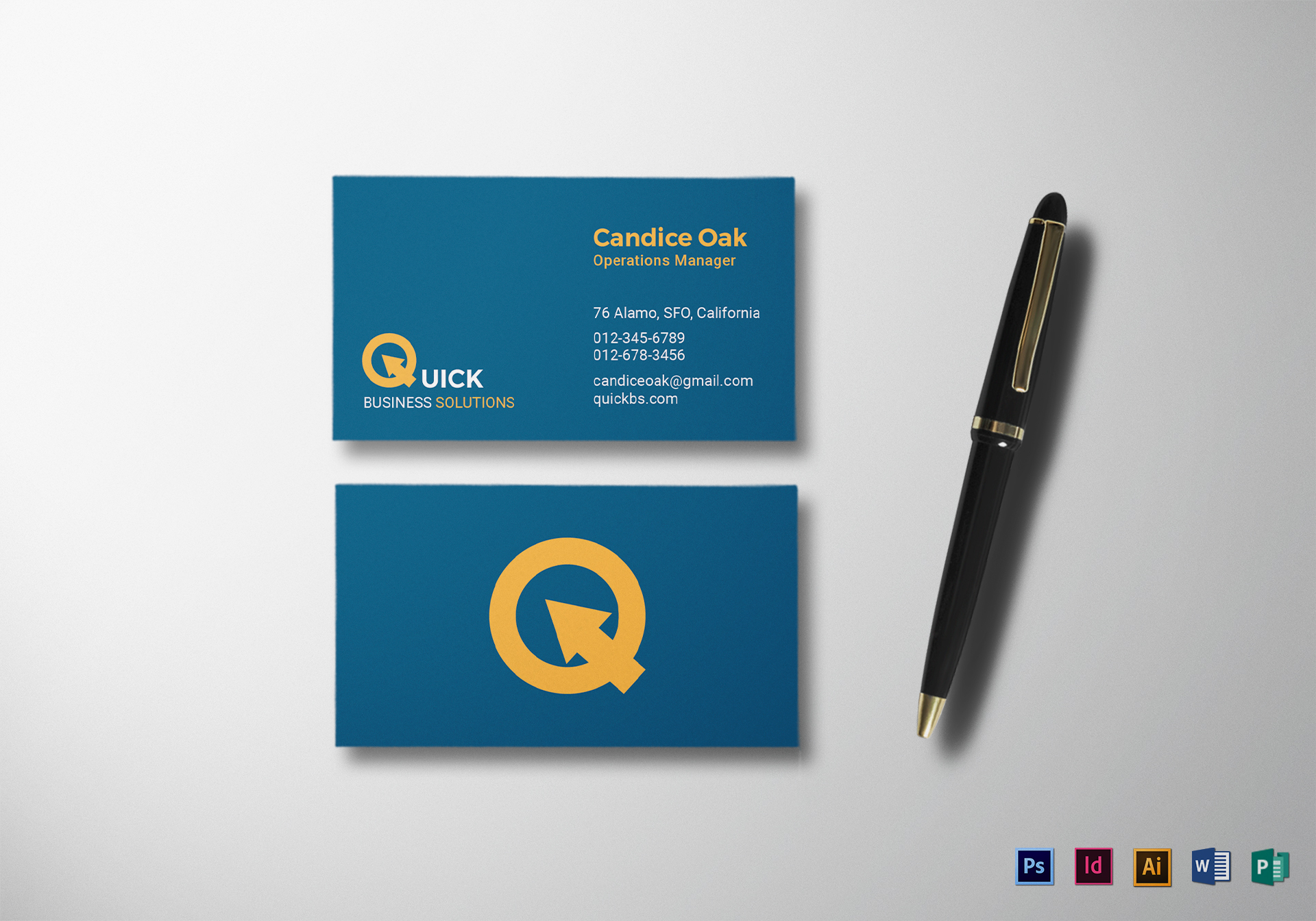 Manager Business Card Design Template in PSD, Word, Publisher