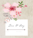 Pink Floral Wedding Place Card Design Template