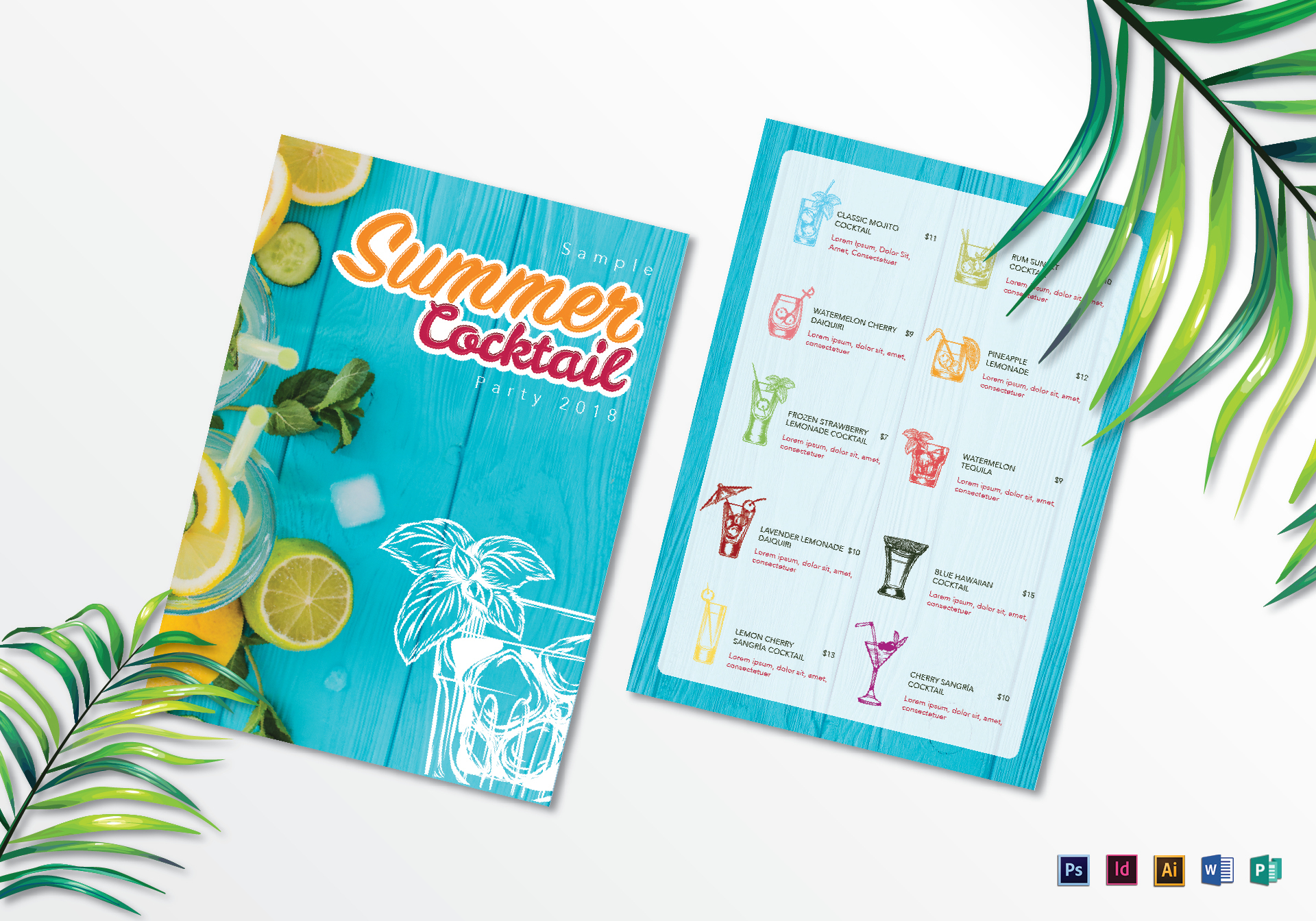 Sample Cocktail Menu Template