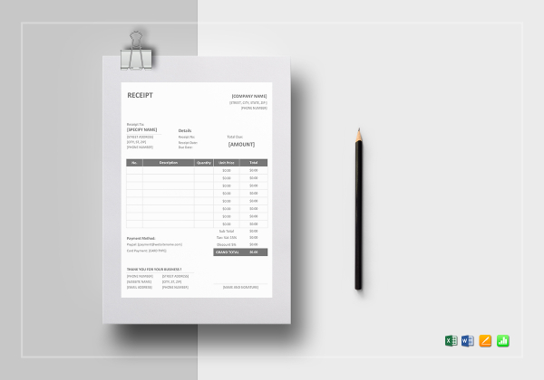 printable receipt template in word excel apple pages