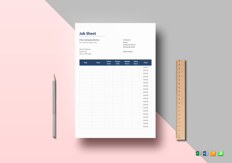 Job Sheet Template in Word