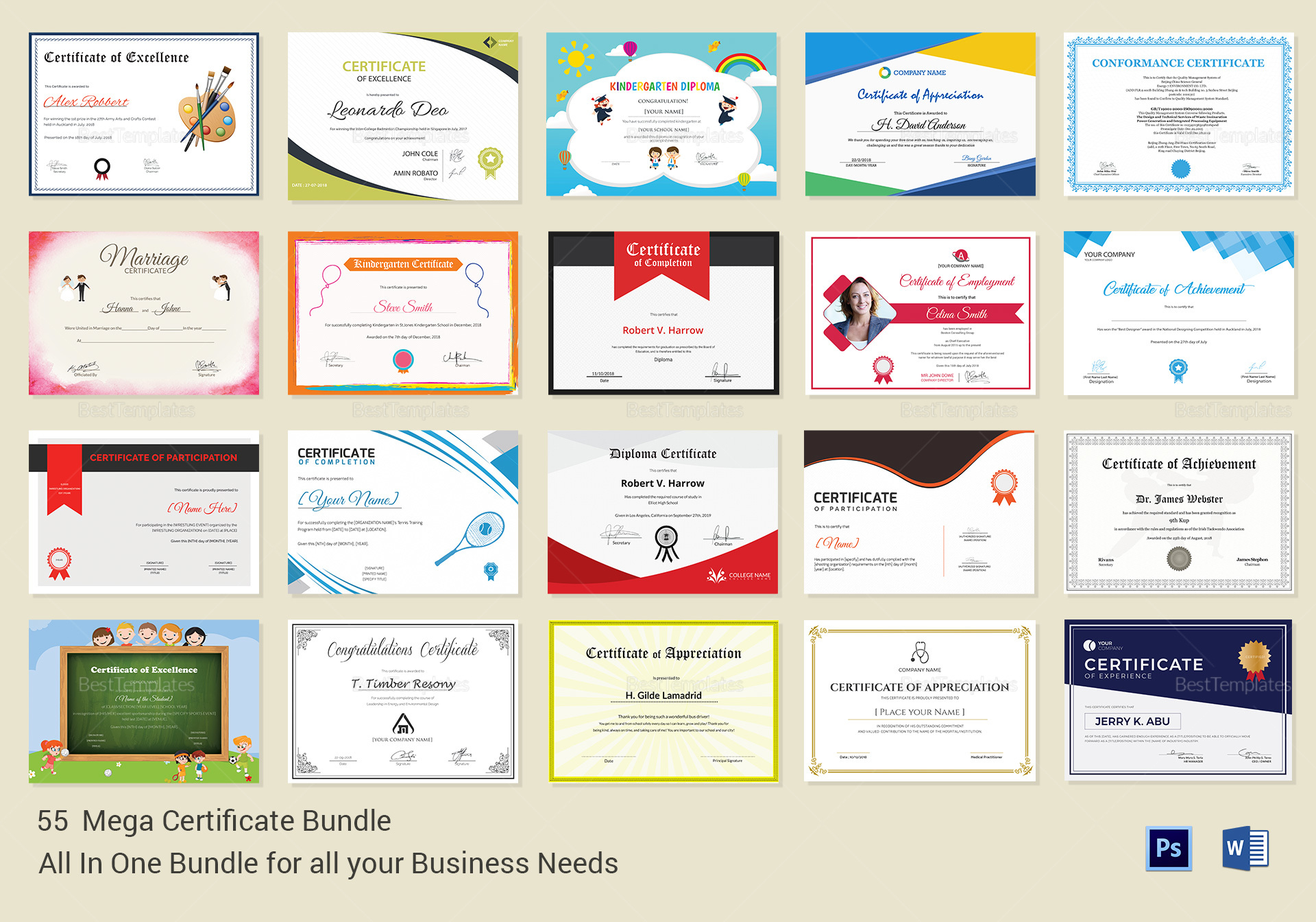 Mega Certificate bundle templates 1