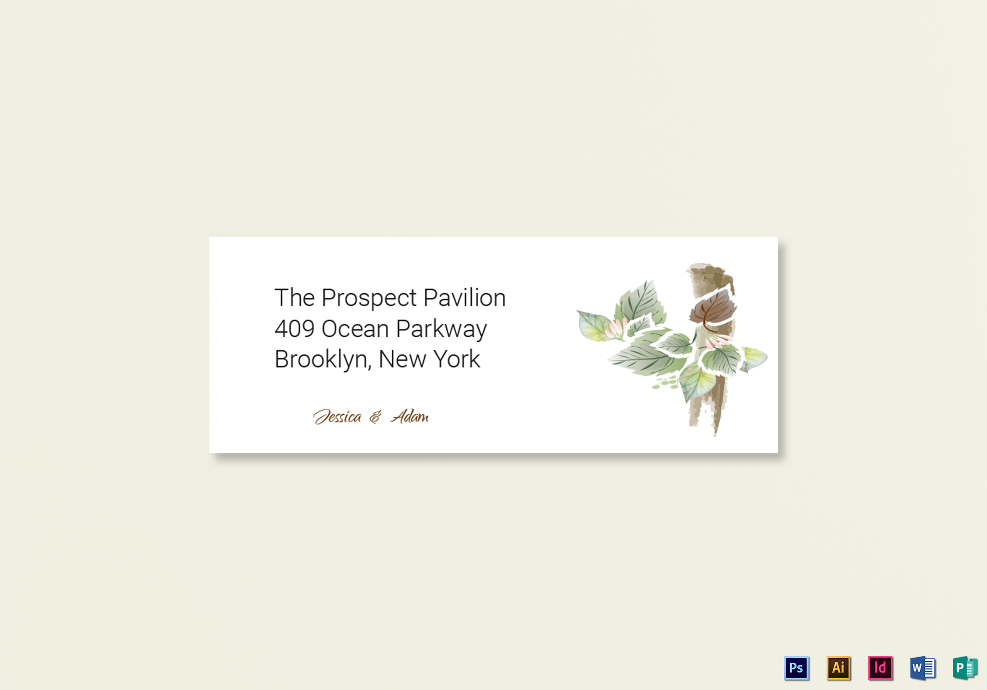 Fall Floral Wedding Address Labels Card Template