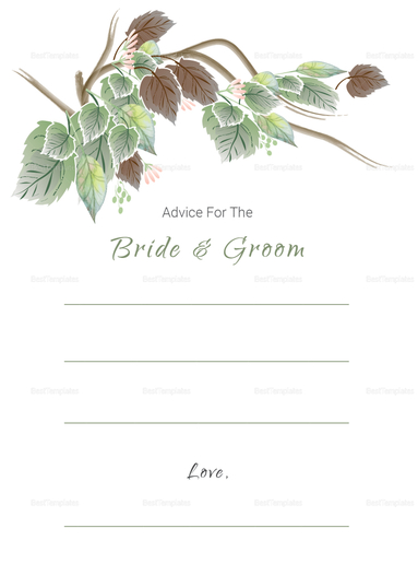 Fall Wedding Advice Card Template in PSD, Word, Publisher, Illustrator ...