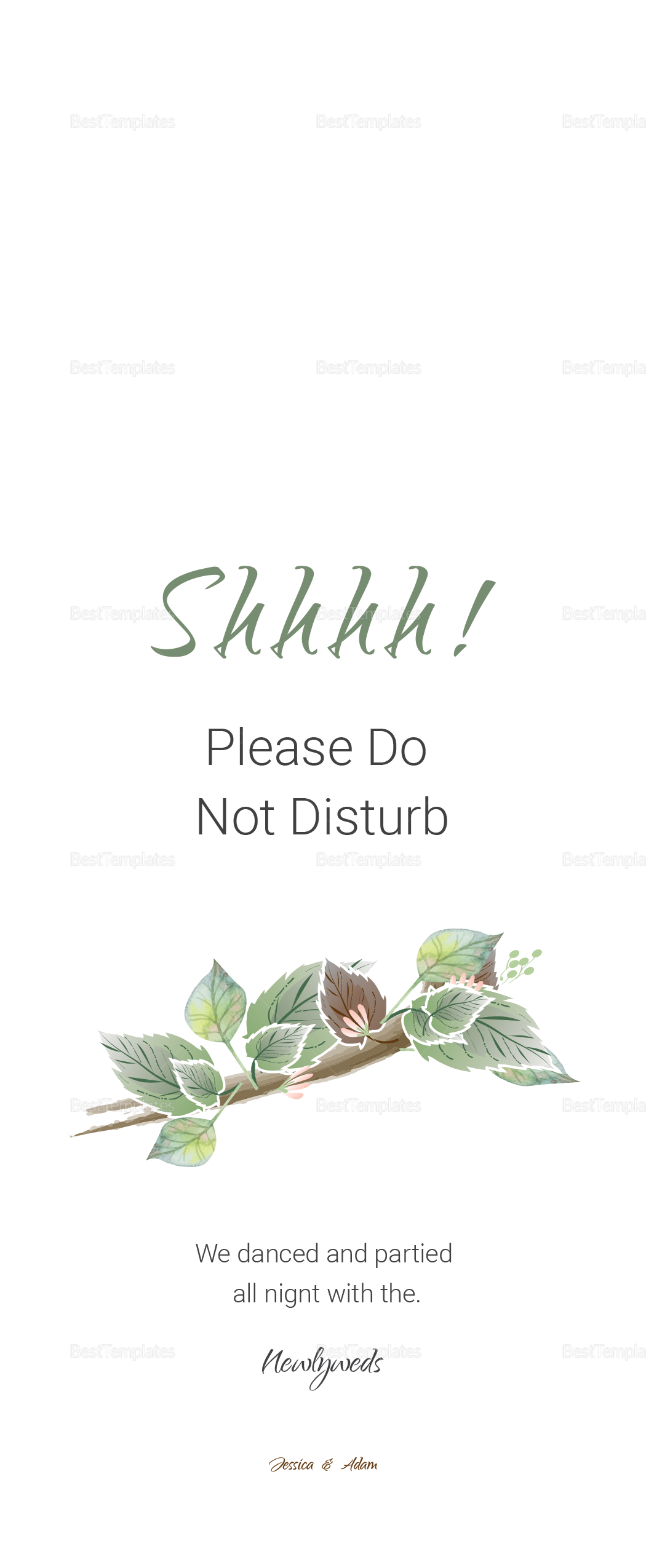 Fall Wedding Door Hanger Template in PSD, Word, Publisher, Illustrator