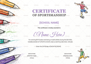 Kids Sports Award Certificate Design Template in PSD, Word