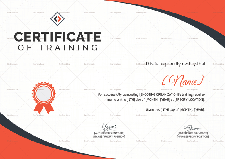 Template For Training Certificate