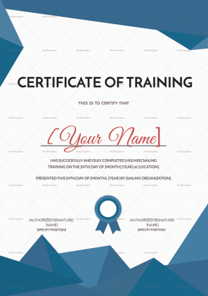 Sailing Training Certificate Design Template in PSD, Word