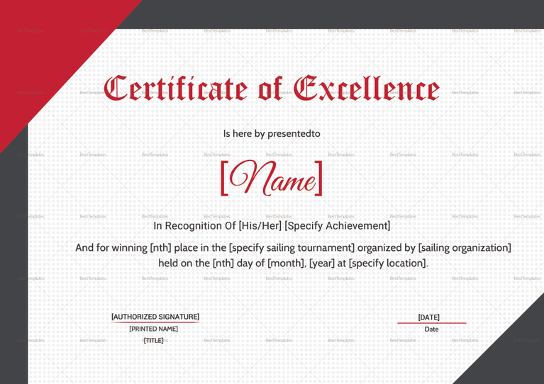 Sailing Certificate Design Template in PSD, Word