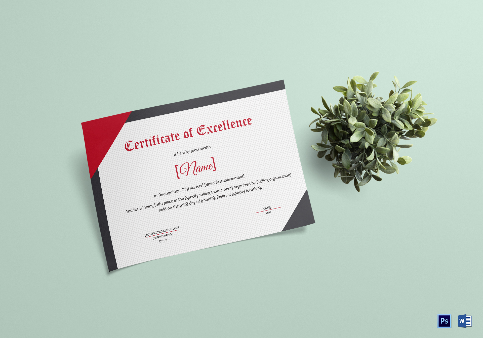Sailing Certificate Design Template in PSD, Word