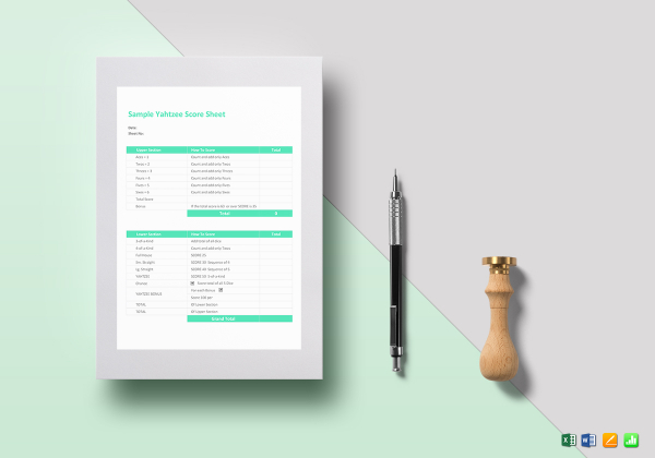 yahtzee score sheet template in word excel apple pages numbers