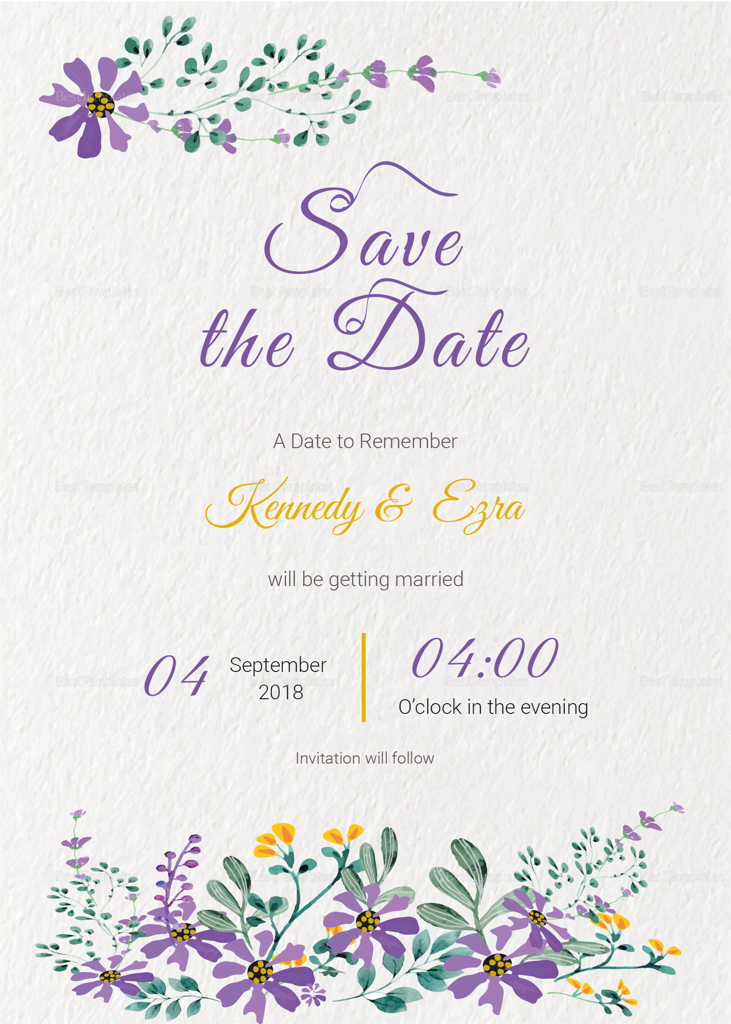 Garden Save the Date Card Template