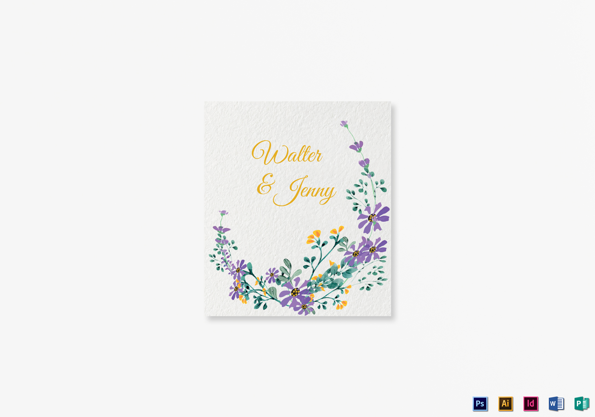 Garden Wedding Place card Template in PSD, Word, Publisher, Illustrator,  InDesign