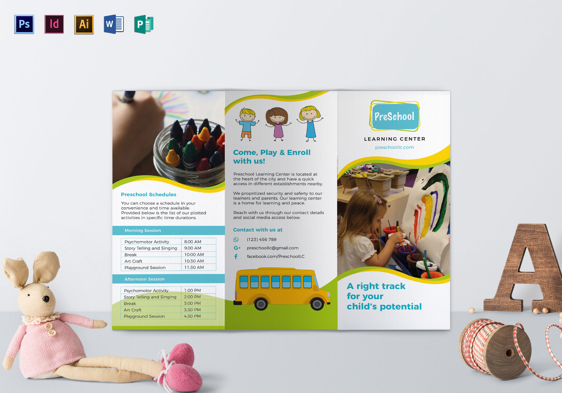 Pre School Brochure Template