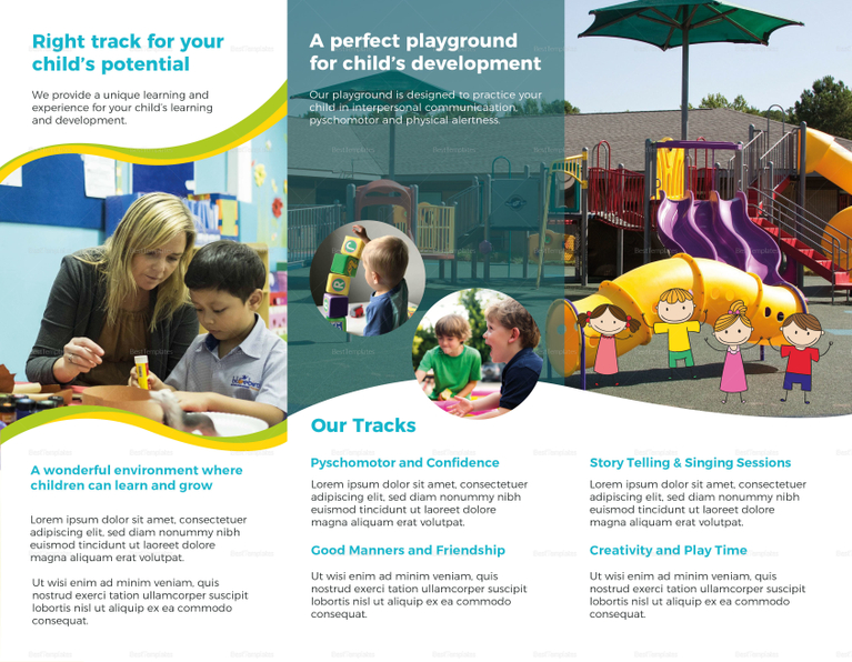 Pre School Brochure Design Template in PSD, Word, Publisher ...