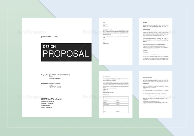 Design Proposal Template in Word Google Docs Apple Pages