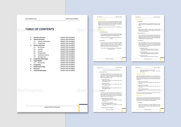 terms of reference for business plan development