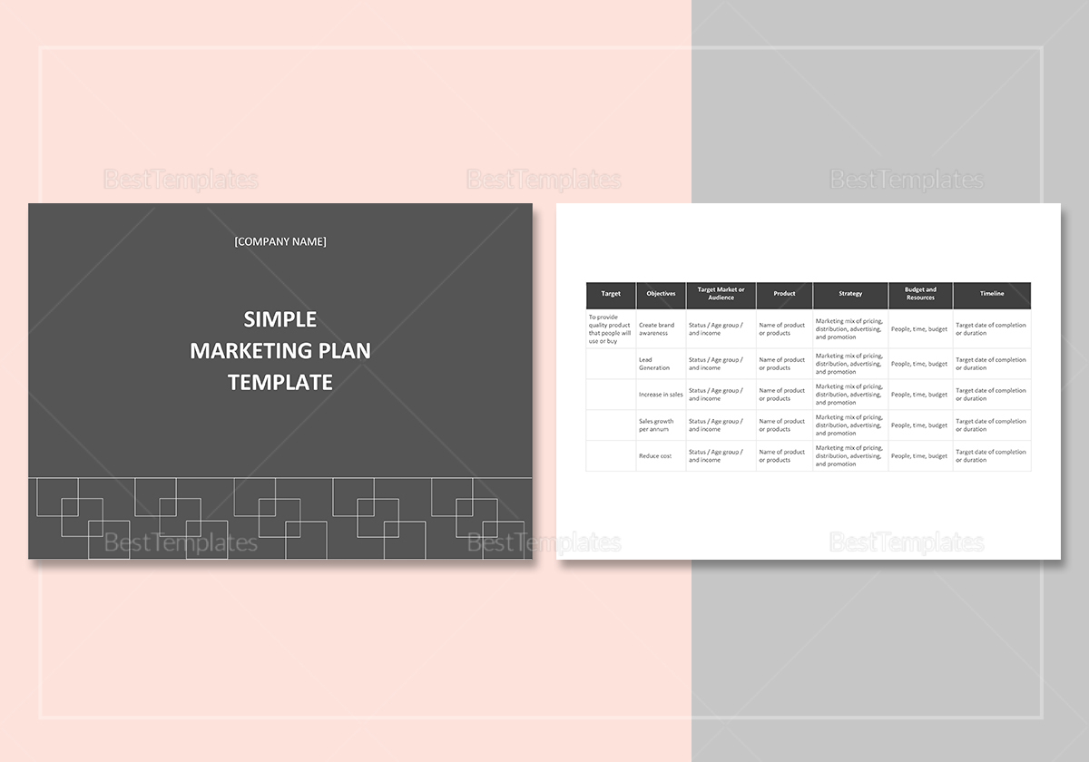 Simple Marketing Plan Template in Word, Google Docs, Apple Pages