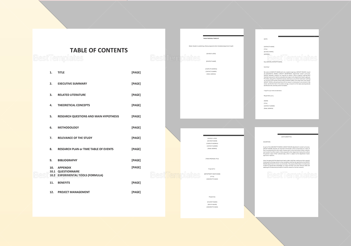 Thesis Proposal Template in Word, Google Docs, Apple Pages