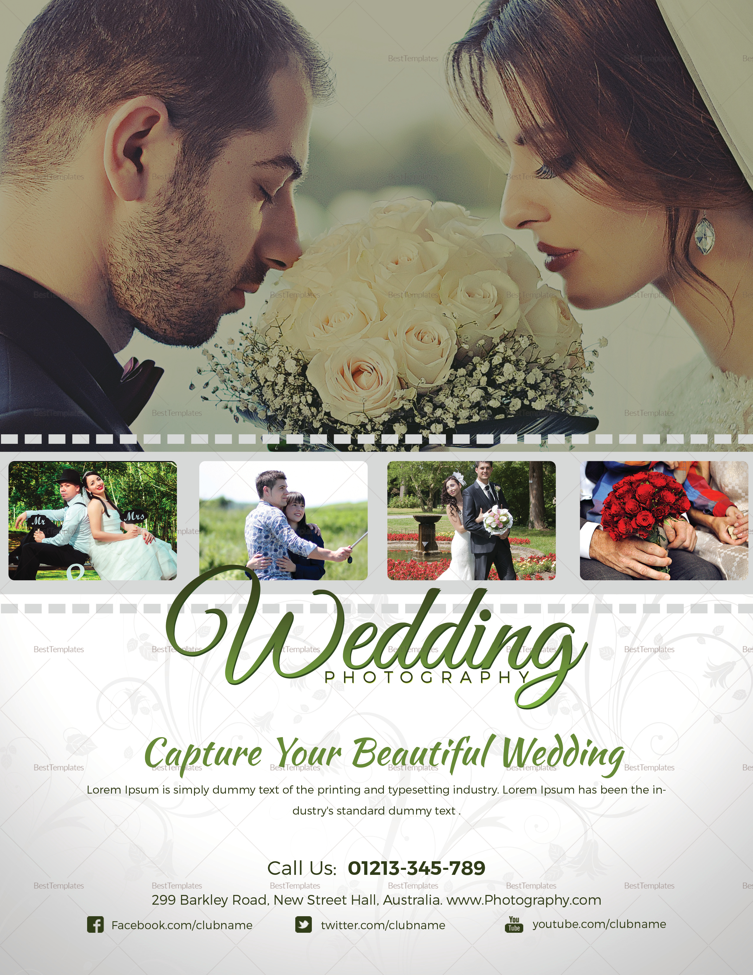 Wedding Photography Flyer Design Template In Word PSD Publisher