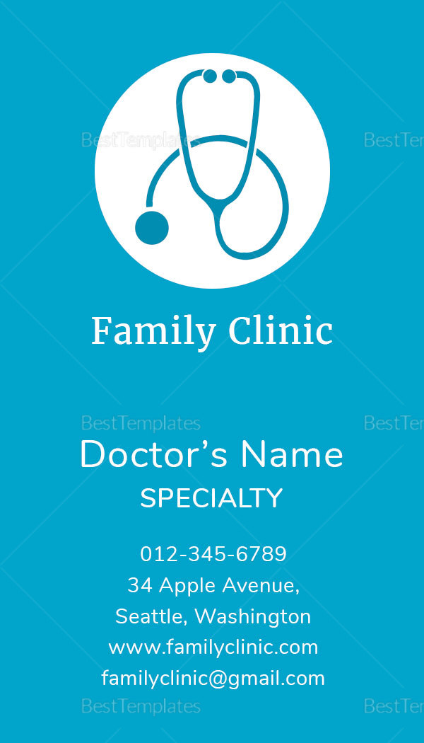 Doctor Business Card Template in PSD, Word, Publisher, Illustrator