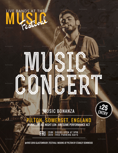 Indie Music Concert Flyer Design Template in PSD, Word, Publisher