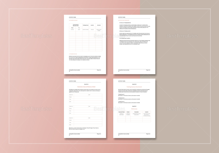 Training Plan Template in Word, Google Docs, Apple Pages