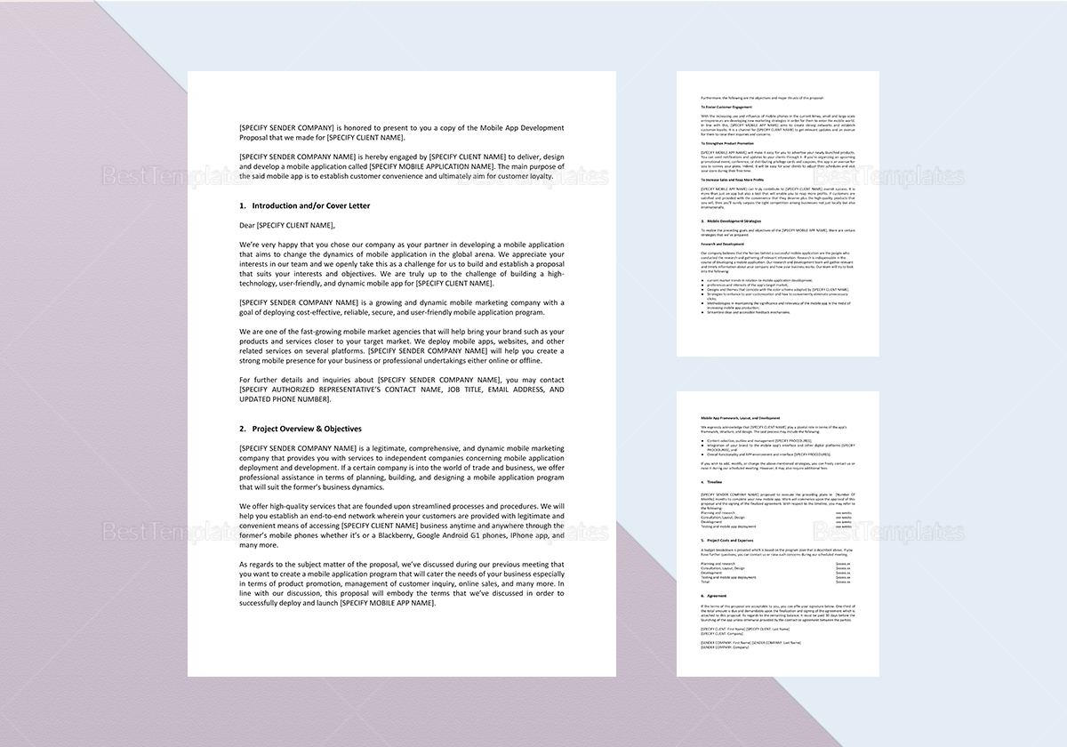 Mobile App Development Proposal Template In Word Google Docs Apple Pages