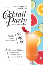 Cocktail Party Invitation Card Design Template in PSD, Word, Publisher ...