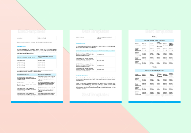 Customer Analysis Template In Word Google Docs Apple Pages