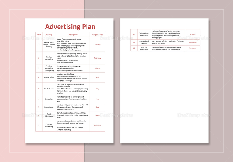 advertising plan assignment