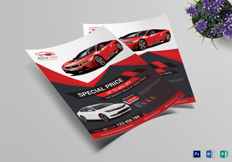 Elegant Car Sales Flyer Design Template in Word, PSD, Publisher