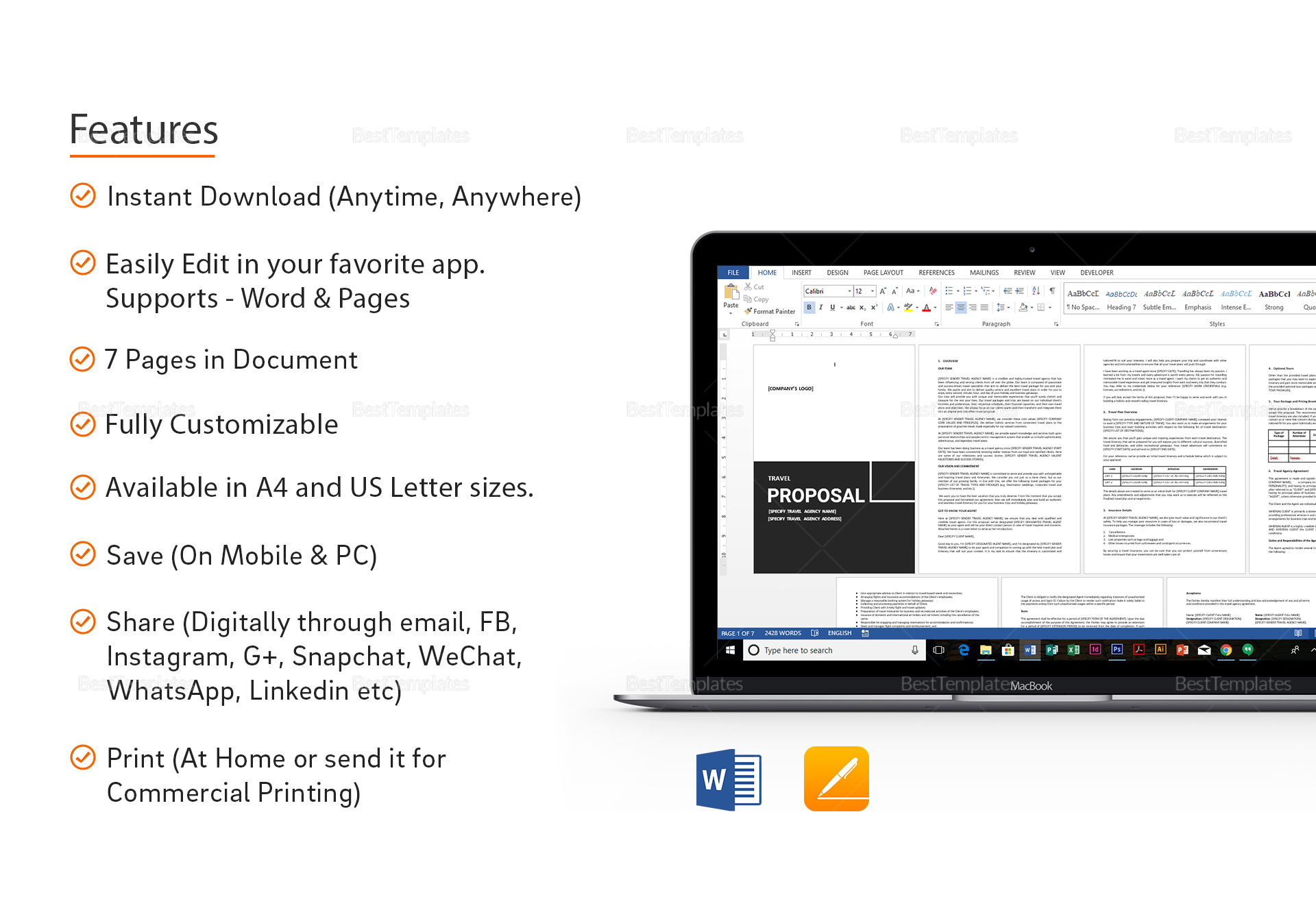 kreatype travel proposal template in word google docs apple pages