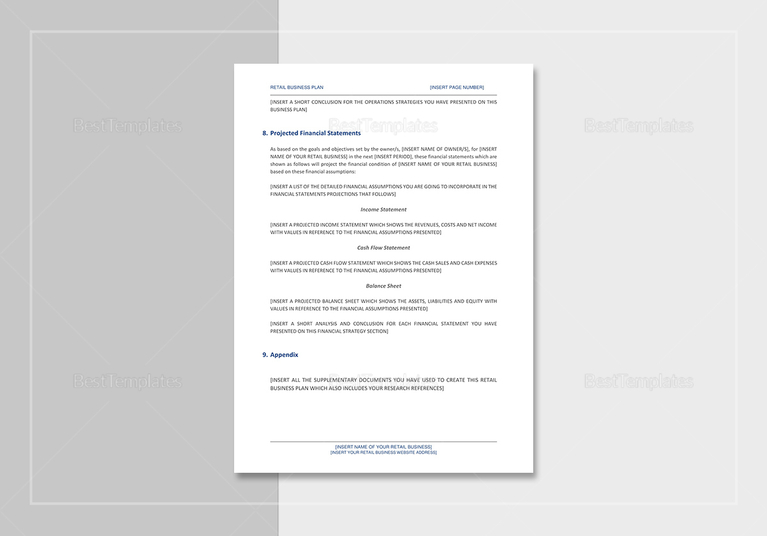 business plan format for retail store