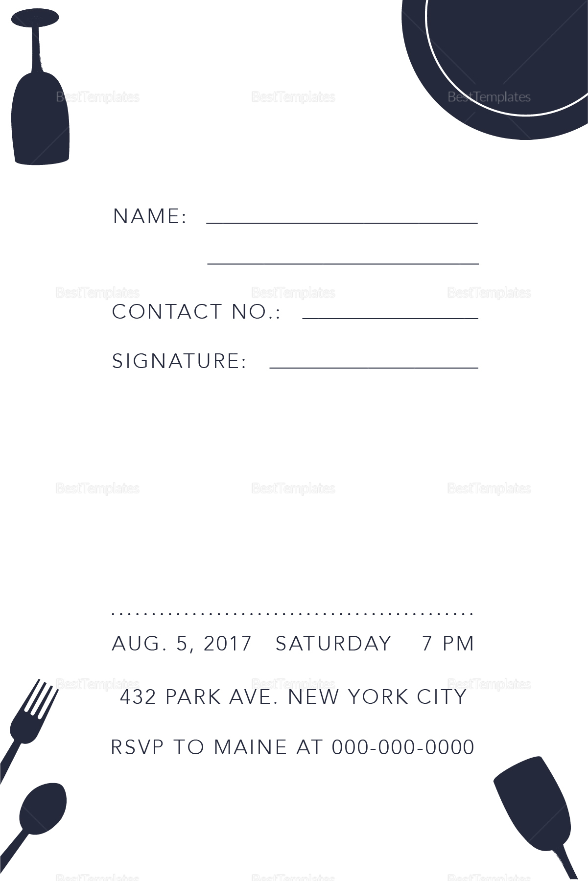 Elegant Team Dinner Invitation Template