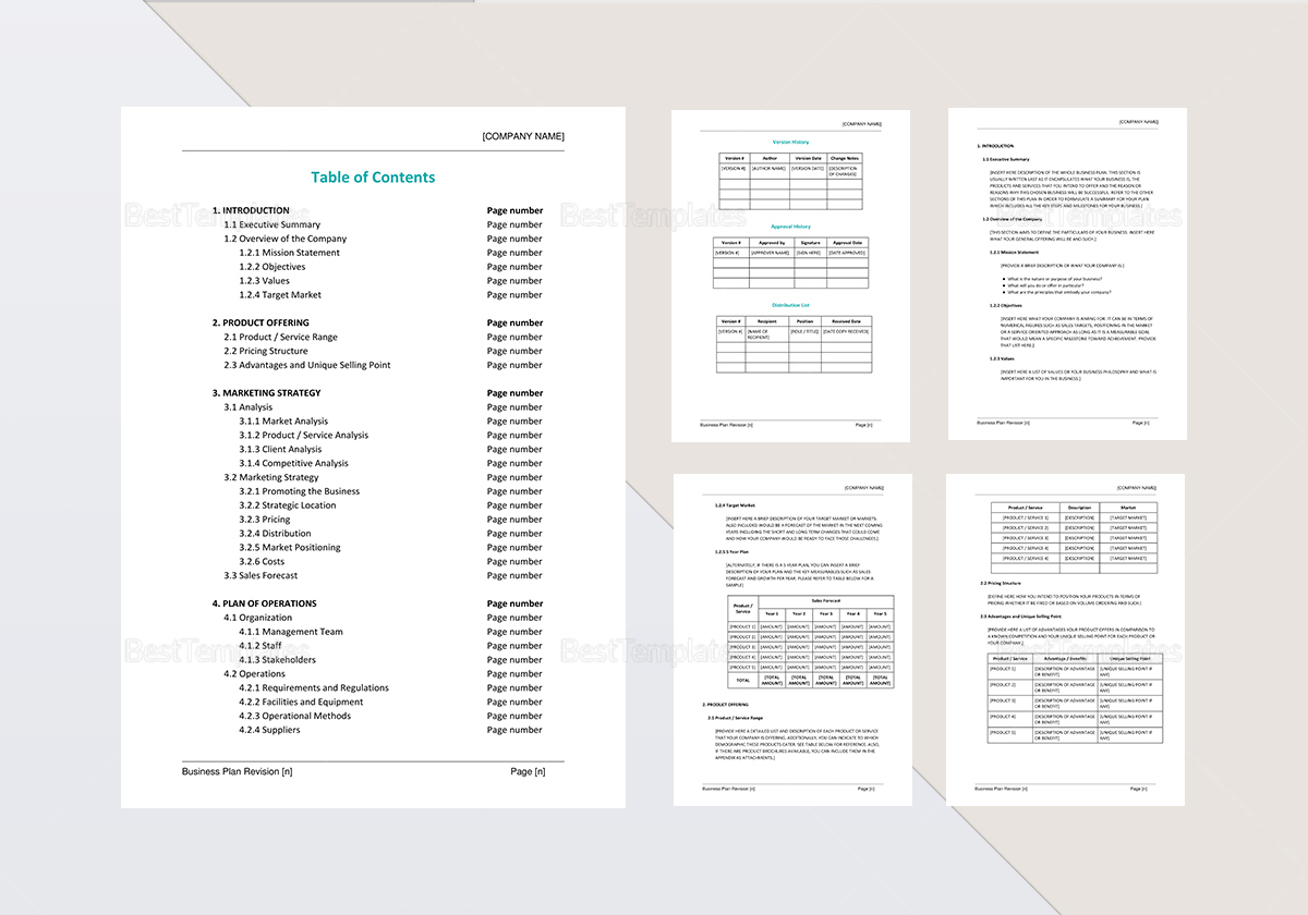 Startup Business Plan Template