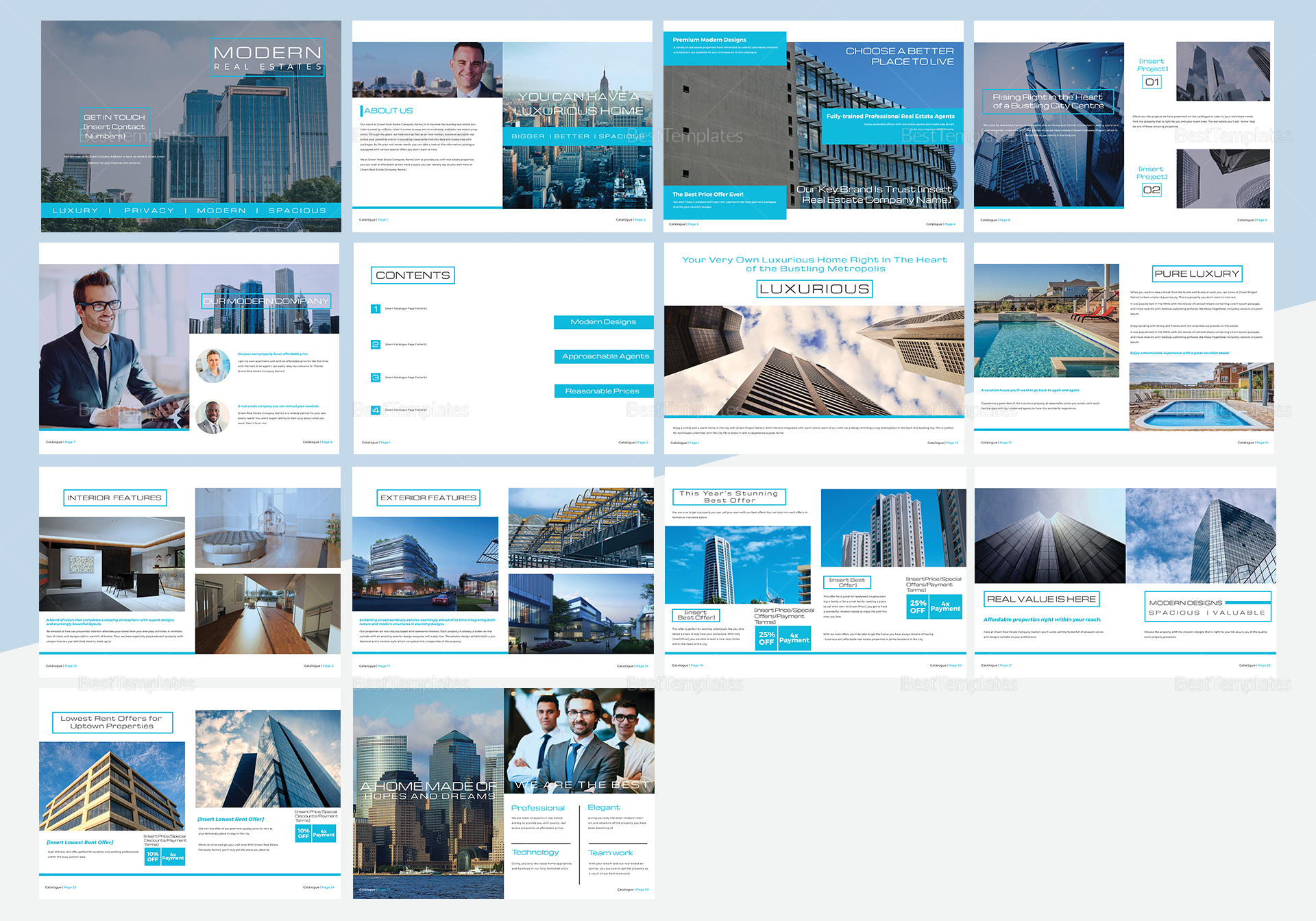 Modern Real Estate Catalog Template in PSD, Word, Publisher, InDesign