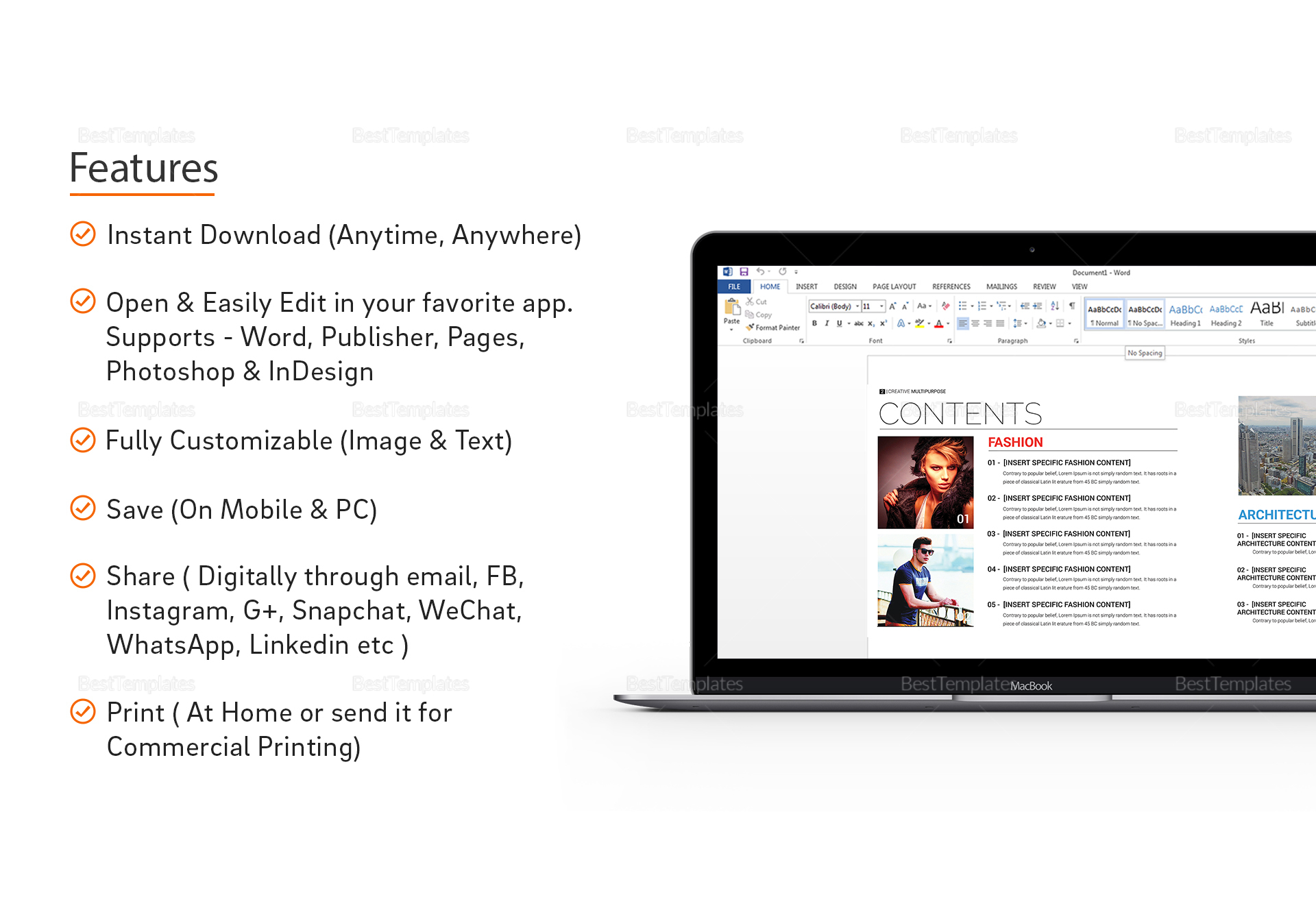 multipurpose catalog template in psd word publisher indesign catalogue page template