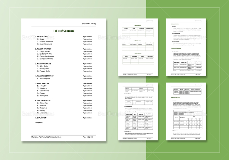 Marketing Plan Template in Word, Google Docs, Apple Pages