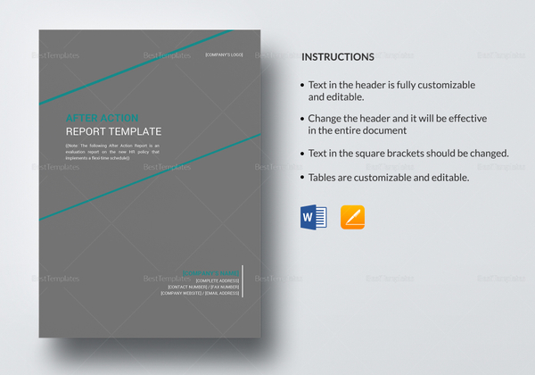 After Action Report Template in Word, Google Docs, Apple Pages