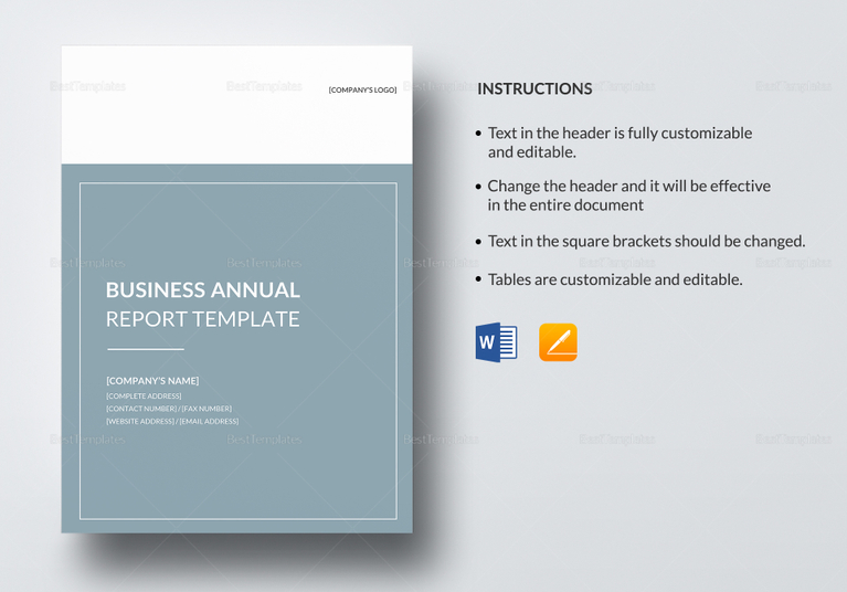 Business Annual Report Template in Word, Google Docs, Apple Pages