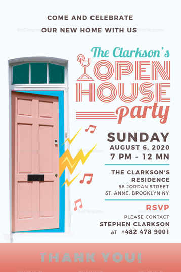 Open House Invitation Design Template In Psd, Word, Publisher 