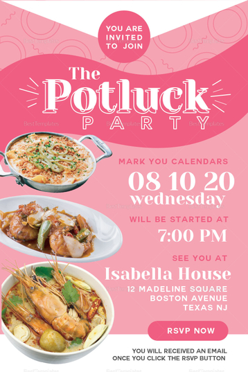 Potluck Party Email Invitation Design Template in PSD, Word, Publisher ...