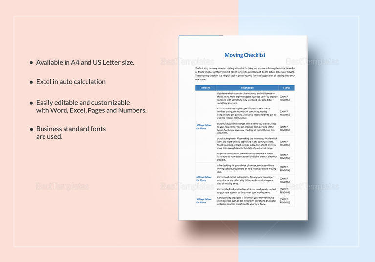 business moving checklist template