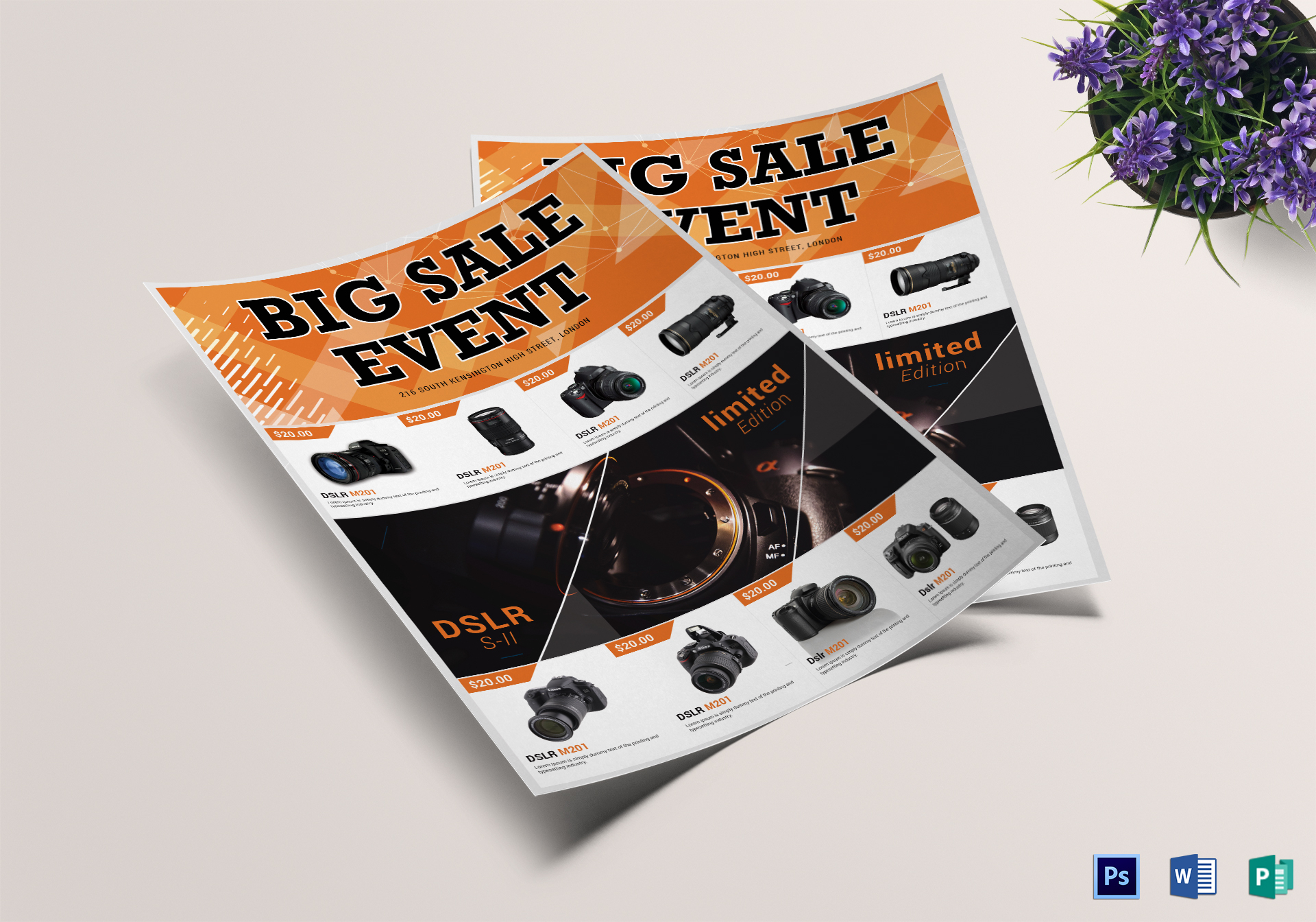 Fabulous Dslr Sales Flyer Design Template in PSD, Word, Publisher