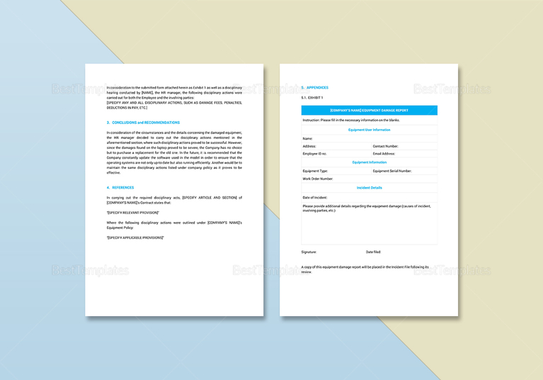 Damage Report Template in Word, Google Docs, Apple Pages