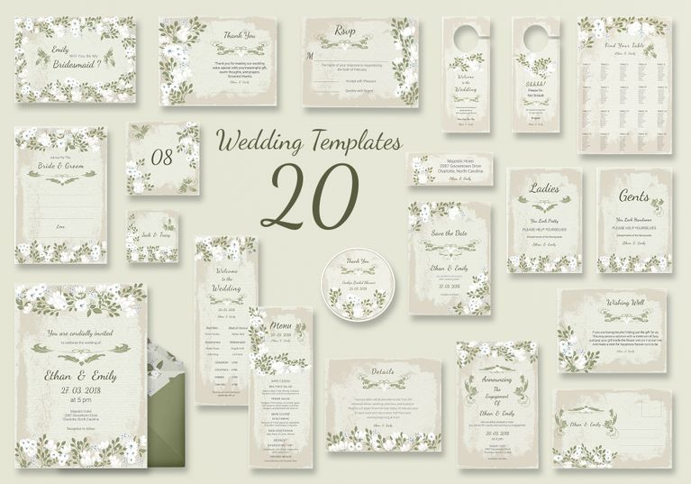 Vintage Wedding Templates in PSD, Word, Publisher, Illustrator, InDesign