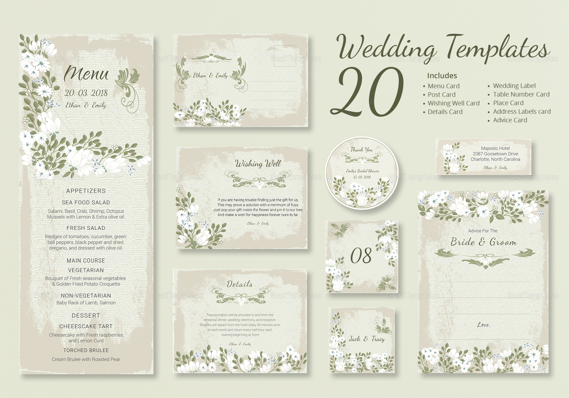 Vintage Wedding Templates in PSD, Word, Publisher, Illustrator, InDesign