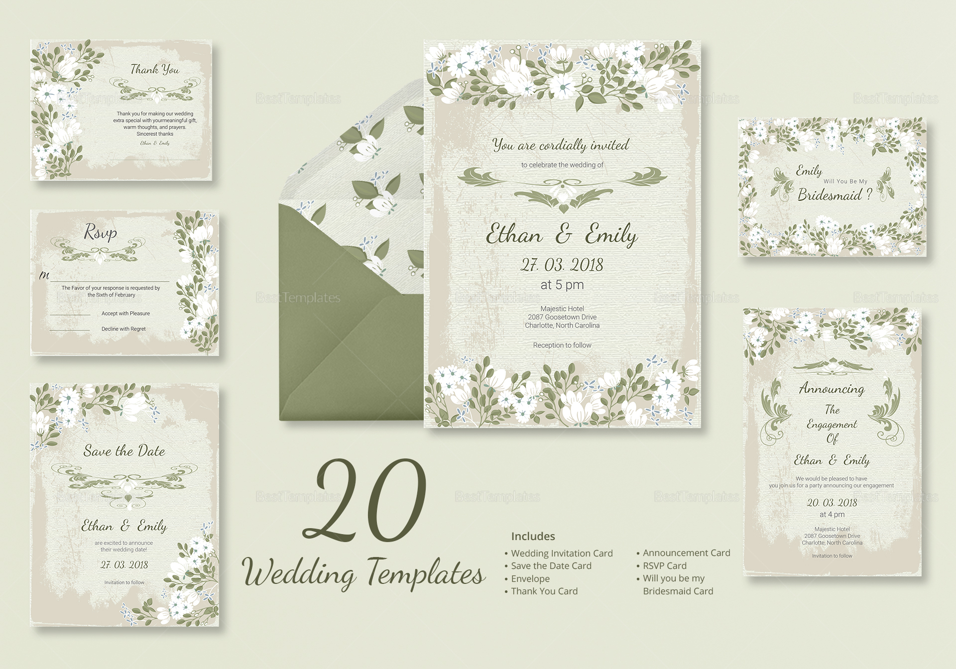 Vintage Wedding Templates in PSD, Word, Publisher, Illustrator, InDesign
